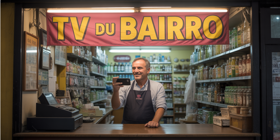 Do balcão direto para a tela: o comerciante local agora tem seu próprio canal de vídeo./Ilustração Cortesia Editorial Ideia