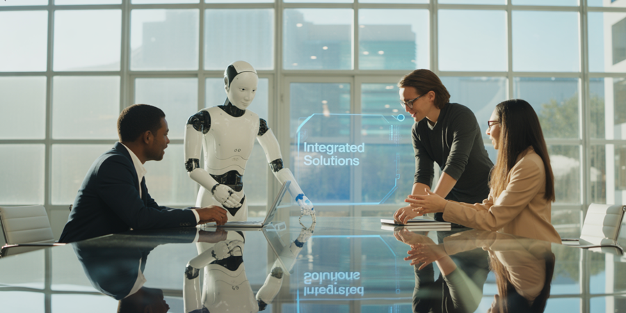 Estudo global da PwC indica que a inteligência artificial está mais associada à valorização salarial do que à substituição em massa de empregos./ Ilustração Cortesia Editorial Ideia