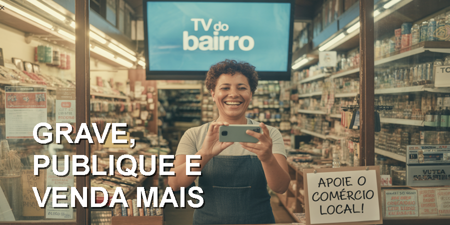 Pequenos comerciantes estão transformando o celular em ferramenta de vendas com vídeos simples e criativos exibidos na TV do Bairro e na TVBR.Stream./ Ideia